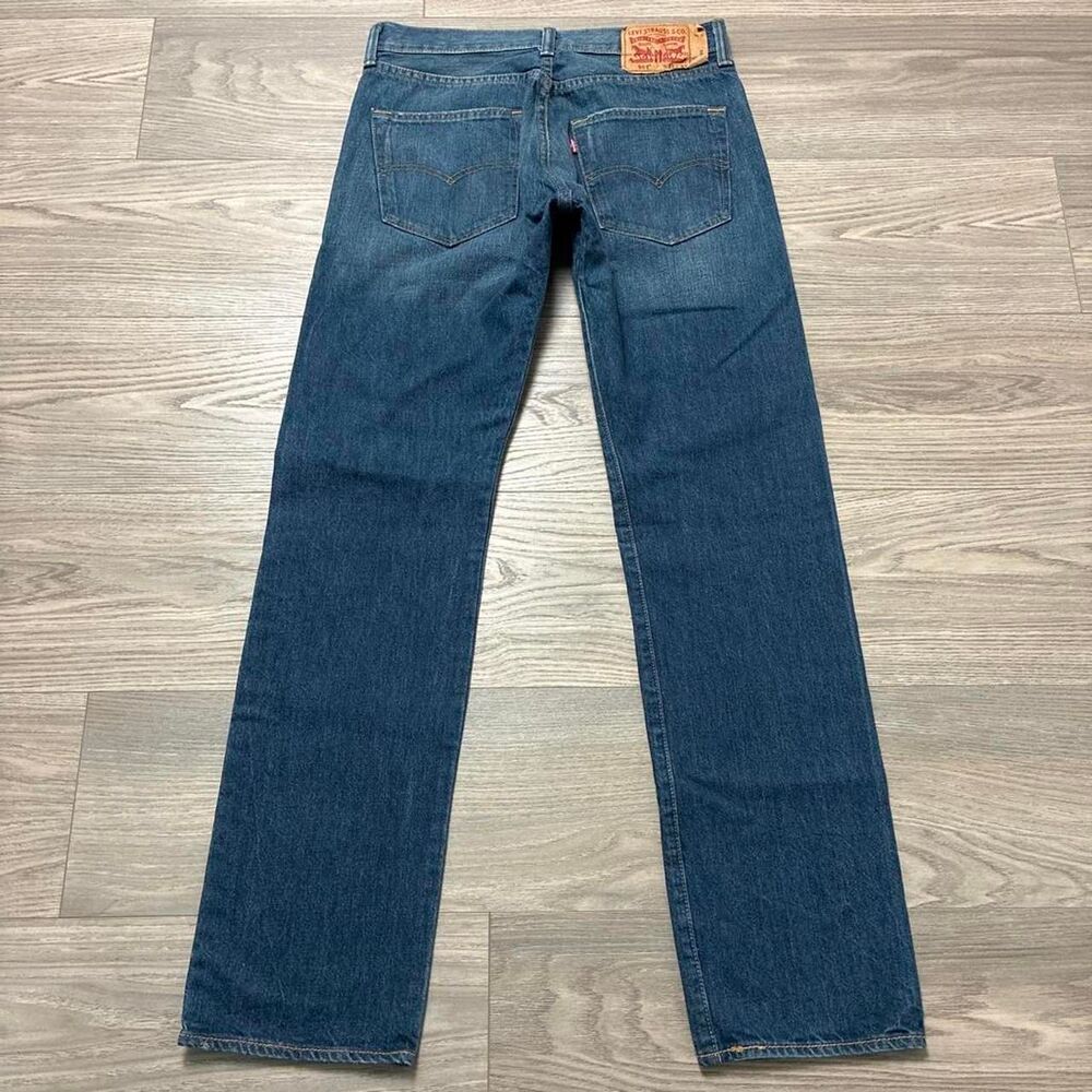 Levi's 501 Button Fly Straight Leg Blue Denim Jeans Western Style Size 31x32